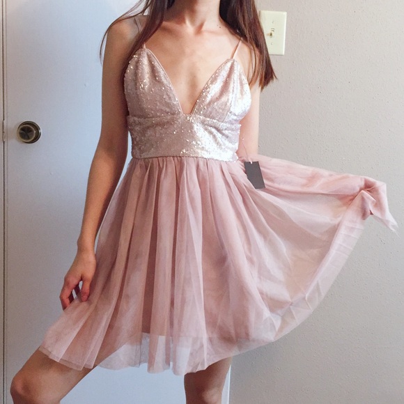 sequin babydoll dress